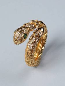 Rhinestone Detail Snake Design Ring