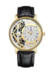 Men Roman Numerals Round Pointer Quartz Watch