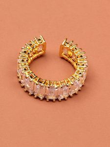 Rhinestone Decor Cuff Ring