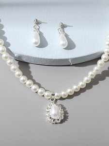 3pcs Faux Pearl Jewelry Set