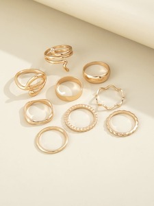 9pcs Snake Design Ring
