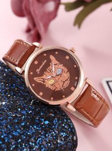 Cat Dial Round Pointer Quartz Watch