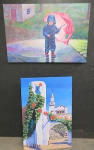 lot 73 image: 2 LARGE PAINTING ON CANVAS