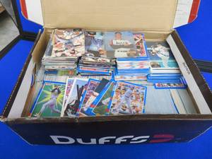 lot 140 image: LARGE BOX OF MIXED YEAR BASEBALL CARDS.
