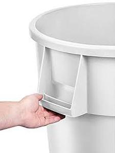lot 58 image: Uline Trash Can - 32 Gallon, White with lid