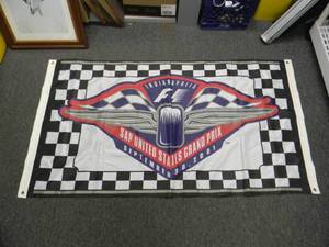 lot 49 image: INDIANAPOLIS MOTOR SPEEDWAY - SAP UNITED STATES GRAND PRIX GRAND PRIX 100% POLYESTER BANNER - APPROX 64 BY 36 - GREAT PIECE - SEE PICTURES