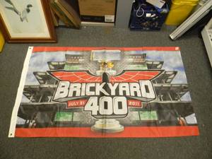 lot 53 image: INDIANAPOLIS MOTOR SPEEDWAY - BRICKYARD 400 100% POLYESTER BANNER - APPROX 64 BY 36 - GREAT PIECE - SEE PICTURES