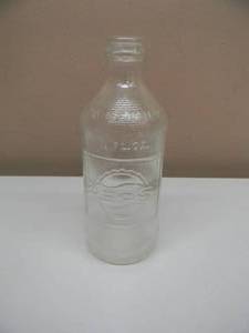 lot 5 image: VINTAGE PEPSI 10oz CLEAR GLASS EMBOSSED BOTTLE - DOUBLE SIDED - NICE PIECE - SEE PICTURES