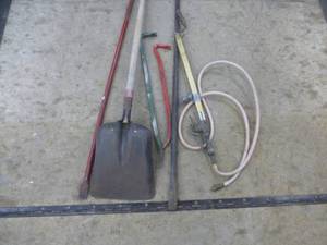 lot 32 image: Wrecking Bars, Torch & Shovel