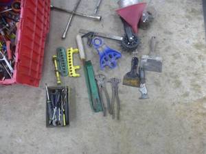 lot 39 image: Red Tote of Tools