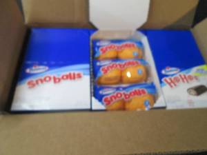 lot 198 image: Case of 3-6pkbx Hostess Snoballs &...