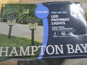 lot 342 image: Hampton Bay 6-Light Black Solar LED...