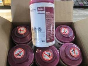 lot 386 image: Case of 6 -70ct Canisters Sani-Clot...