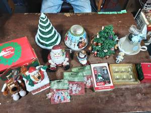 Christmas Music Box, Coca Cola Ornaments, Candle Holder, Santa Candle Holder & Snuffer