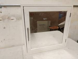 lot 20 image: Vintage Metal Medicine Cabinet with Mirror-10 x 5 x 20