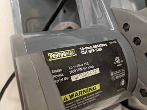 lot 12 image: Performax 14in Abrasive Cut-Off Saw with Laser Guide wManual (works)