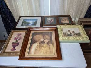 lot 451 image: Framed Art (6 Pieces) - Margaret Kane, Barbara Mock, William Adolphe Bouguereau, and more