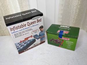 lot 437 image: Inflatable Queen Bed and Coleman Electric QuickPump