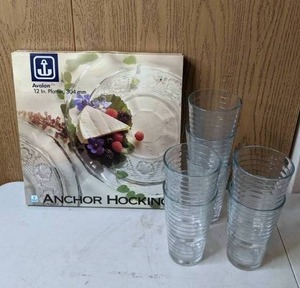lot 408 image: Avalon 12 Glass Platter and Set of Glasses