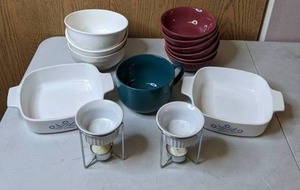 lot 411 image: Serving Ware Lot Bowls, Casseroles, and More
