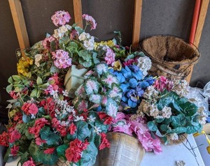lot 228 image: Large Assortment of Faux Plants and Planters