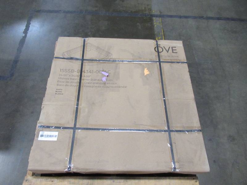 lot 301 image: Ove Decors 34 x 34 x 4 Shower Base Corner Drain