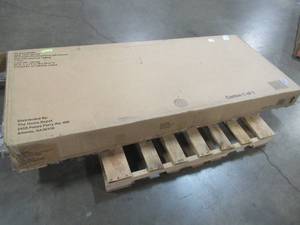 lot 451 image: Warrenton Upholstered Full Bed with Channel Tufting in Charcoal Fabric (54.9 in W. X 43.3 in H.) - Unclaimed Freight - Some Carton Damage.