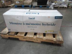 lot 354 image: Lucid Comfort Collection 12in. Medium-Firm Gel and Aloe Vera Hybrid Memory Foam Tight Top Twin XL Mattress (Damage to Box)