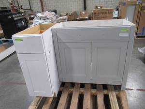 lot 355 image: WHOLESALE MIXED PALLET OF MISCELLANEOUS  CABINETS WITH DAMAGE