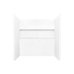 lot 461 image: Bootz Nextile 30 in. x 60 in. x 60 in. 4-Piece Direct-to-Stud Alcove Tub Surround in White.