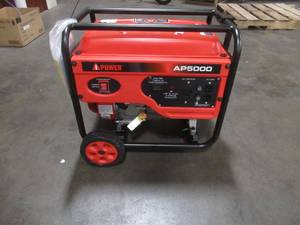 lot 9 image: A-ipower 4000-Watt Gasoline Powered Manual Start Portable Generator, AP5000 - DOES NOT START.