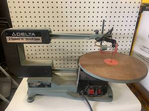 lot 2 image: Delta 2 Speed 16 Inch Scroll Saw Works Great