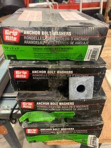lot 6 image: 4 Boxes 400 Piece 58 X 2 X 2 Anchor Bolt Washers
