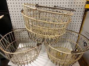 lot 68 image: Lot of Four Antique Metal Baskets