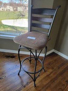Hom Furniture Wood and Iron Kitchen Bar Stool (Valued $200)