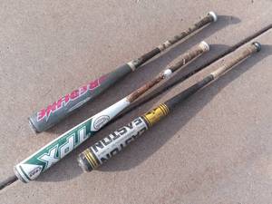 3 Aluminum Baseball Bats- 1 Louisville Sluggers, 2 Easton