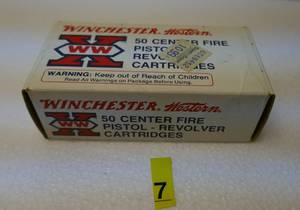 Winchester Western - 50 center fire - 38 Smith & Wesson - pistol revolver cartridges