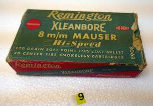 Remington Kleanbore 8mm Mauser Hi-speed - 18 center fire smokeless