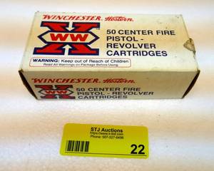 Winchester Western - Box of 50,   45 Colt - pistol revolver cartridges