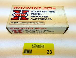 Winchester Western - Box of 50,   45 Automatic - pistol revolver cartridges