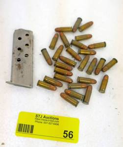 Lot of shells and magazine - stamped as Caliber 6.35