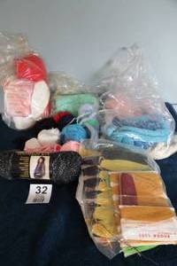 lot 32 image: Miscellaneous Numbers Of Skeins & Miscellaneous Colors Of Skeins Of Yarn