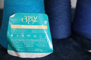 lot 55 image: Four Skeins Of Yarn In The Blue Colors---3 Ply Tamm