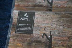 lot 107 image: Aspect Stone-Weathered Quartz--Peel & Stick Stone Tiles--Real Stone Surface