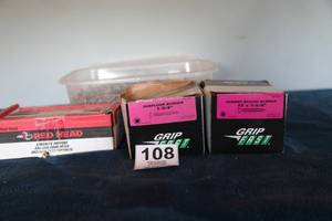 lot 108 image: Grip Fast Cement Board Screws--Red Bead Concrete Anchors--Subfloor Screws