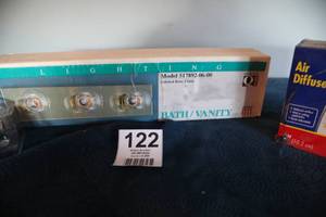 lot 122 image: Lighting--Model 517892-06-00 Bath  Vanity--Polished Brass Finish Door Knob Kit--Air Diffuser