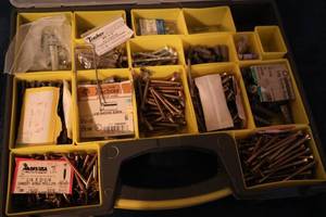lot 146 image: Container With Compartments & Lid Filled With Miscellaneous Screws