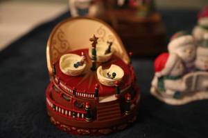 lot 149 image: Snowman Figurines & Christmas Trees & Fireplace, Etc.