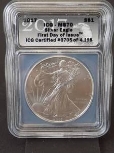 2017 Silver Eagle Dollar First Day of issue