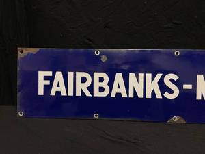 lot 12 image: Fairbanks- Morse Scales single-sided porcelain sign
